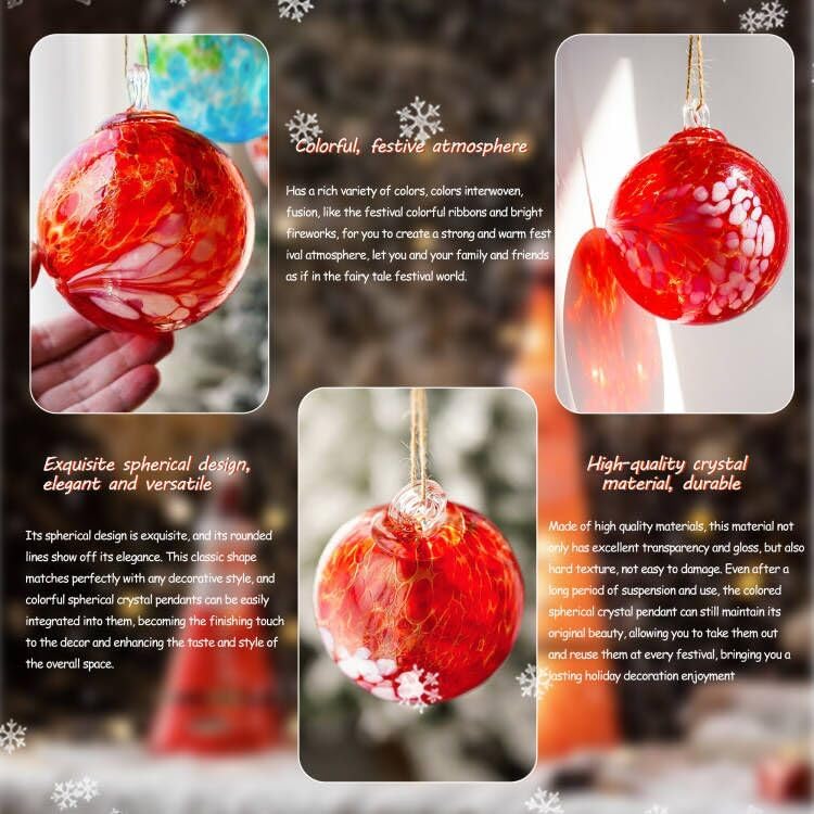 KRISININE 4 Inch Hand Blown Glass Gazing Ball Witches Ball Ornament Garden Patio Window Decor - Image 5